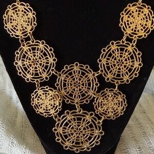 Casual Gold Colored Statement Necklace